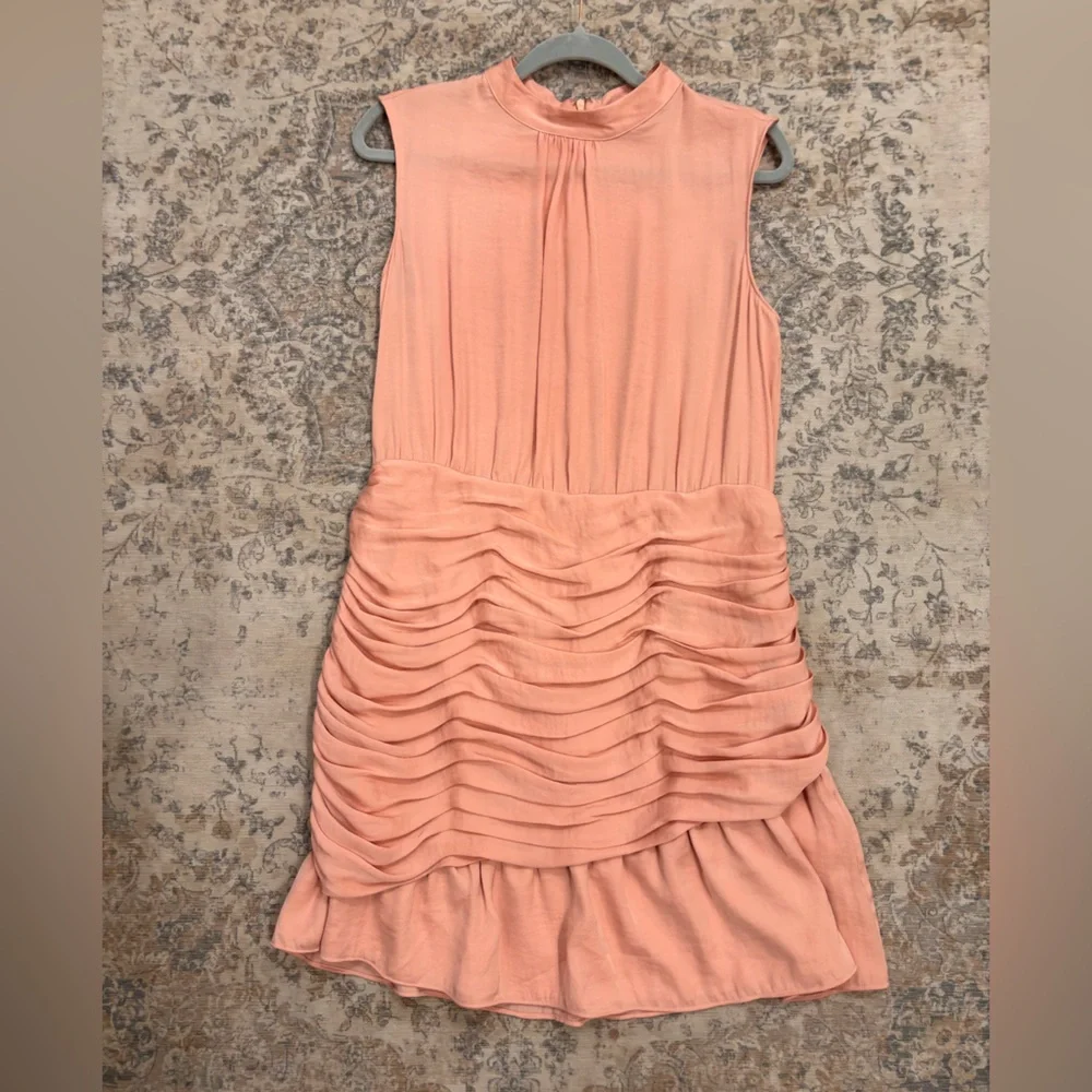 Naked Zebra Peach Ruched Mini Dress - Picture 8 of 8